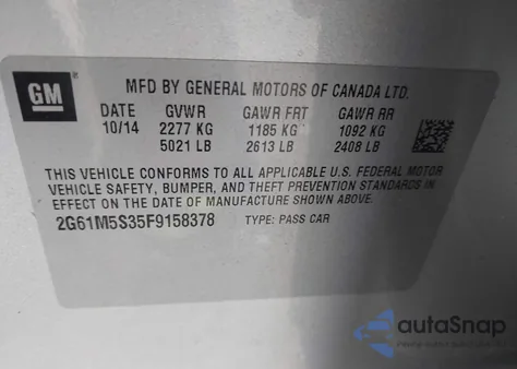 2015 Cadillac Xts Luxury Collection z USA, uszkodzony, nr VIN 2G61M5S35F9158378